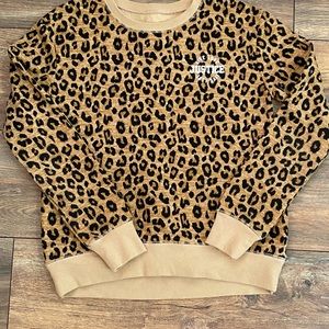 Justice leopard print sweatshirt hoodie size 10. EUC
